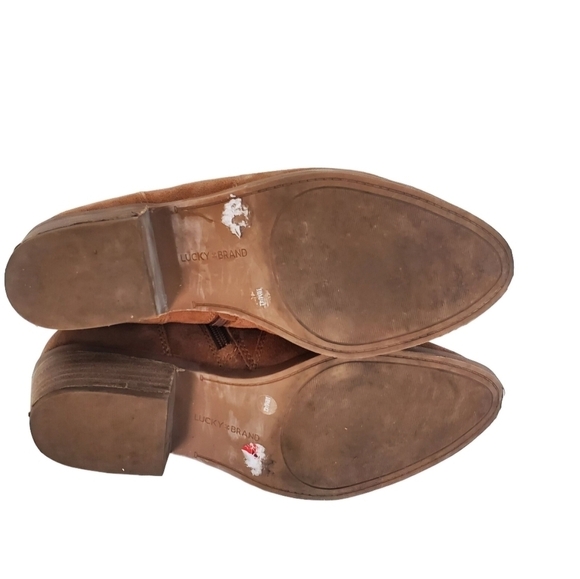 Lucky Brand Faydren Brown Suede Booties Size 10M - Picture 5 of 9